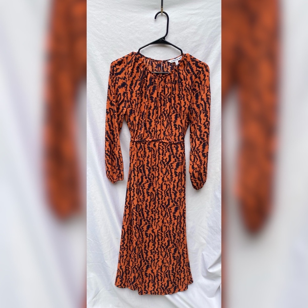 Patterned maxi dress with tie drawstring waist